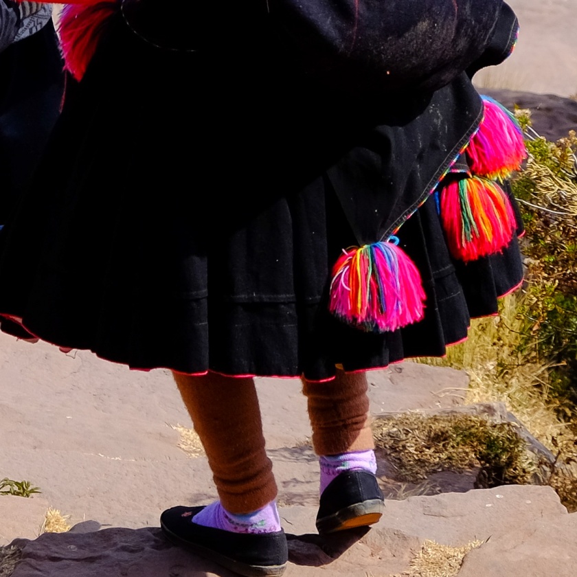 Taquile Island lady in traditional dress